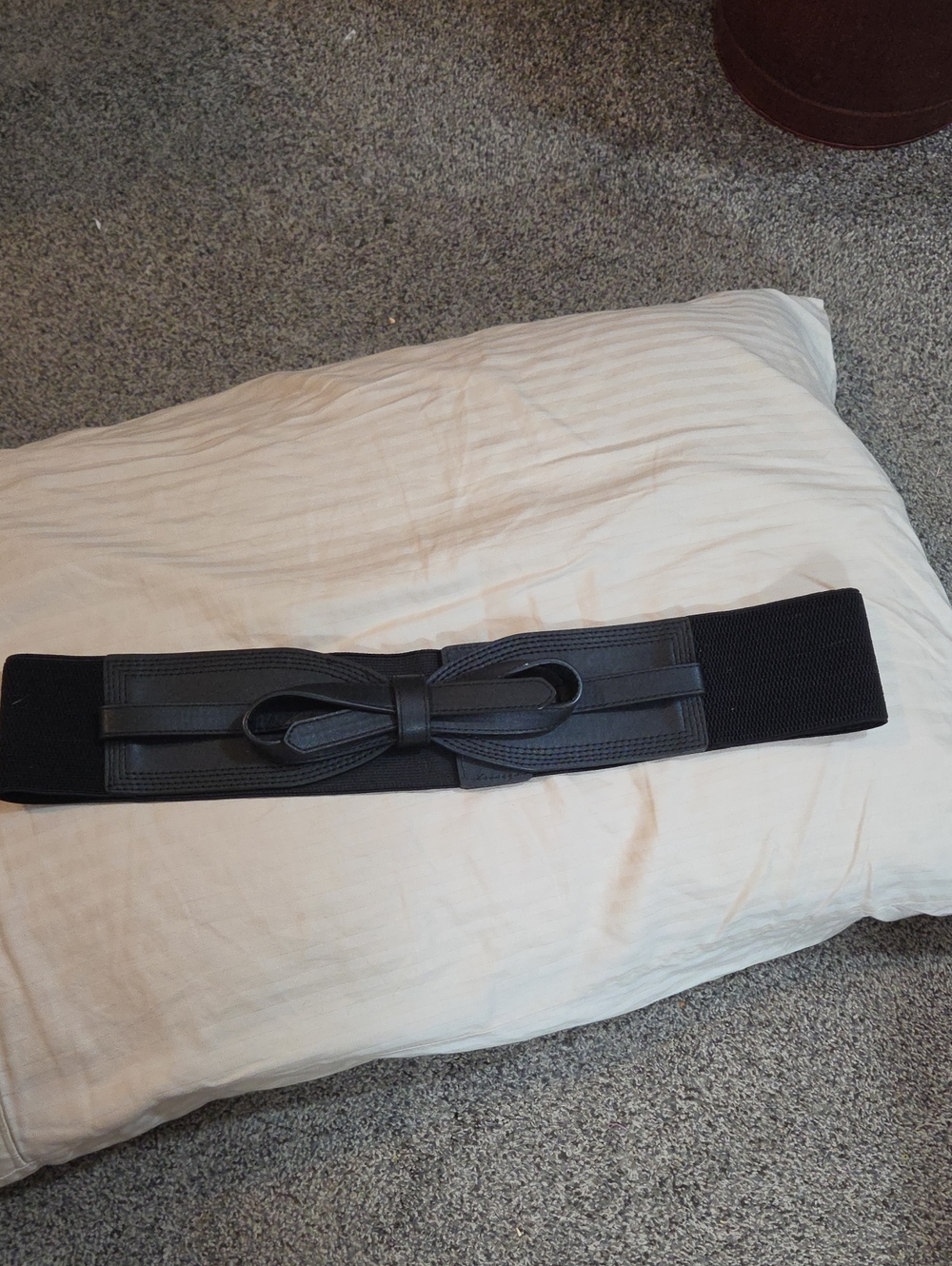 torrid Black Elastic Waist Belt with Bow Detail